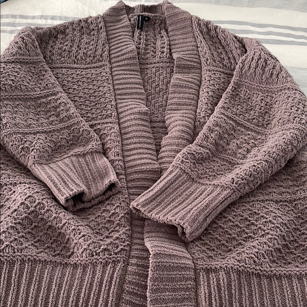 moon & madison Cozy Knit Cardigan - Dusty Purple